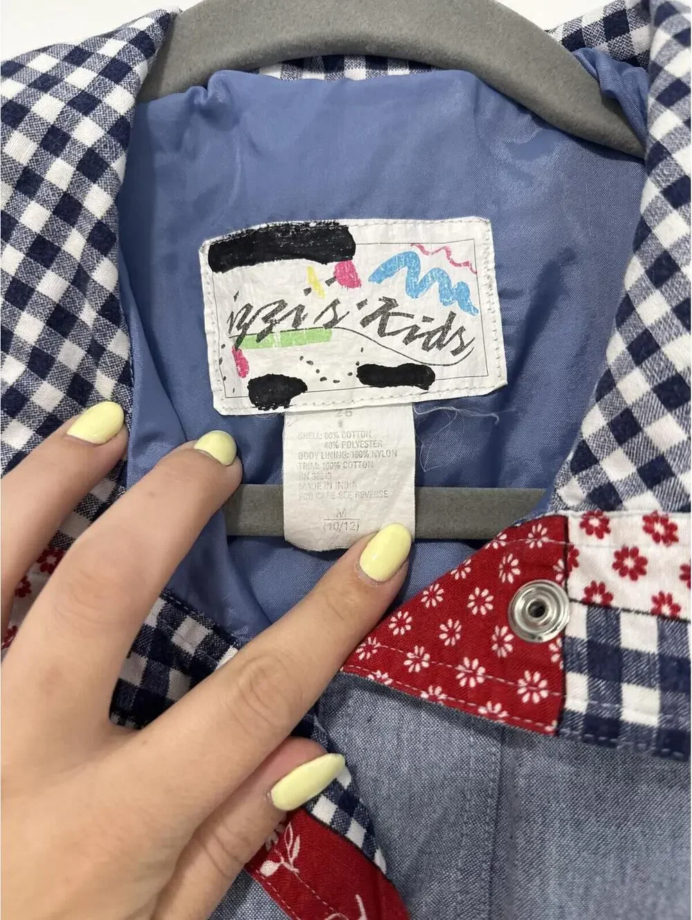 Kids Vintage 90s Patchwork Quilted Button-Up Jacket with Mixed Prints